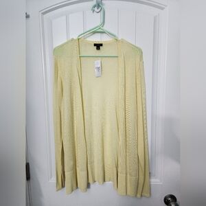 NEW!, Ann Taylor Light Yellow Women's Cardigan, Size XL